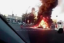 ДТП и пожар на Варшавском шоссе попали на видео
