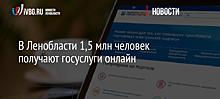 В Ленобласти 1,5 млн человек получают госуслуги онлайн