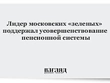 Лидер московских «зеленых» поддержал усовершенствование пенсионной системы
