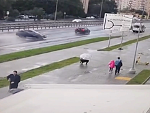 Опубликовано видео аварии со сбитыми на остановке людьми в Долгопрудном