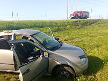 В Октябрьском районе Курской области опрокинулась «Лада Калина»