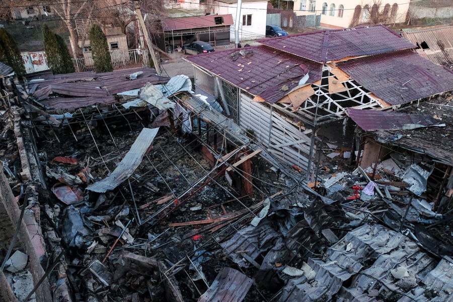 Опубликовано видео с обломками дронов, атаковавших Хорлы в Херсонской области