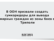 В ООН призвали создать гумкоридоры для вывода людей из зоны боев в Триполи