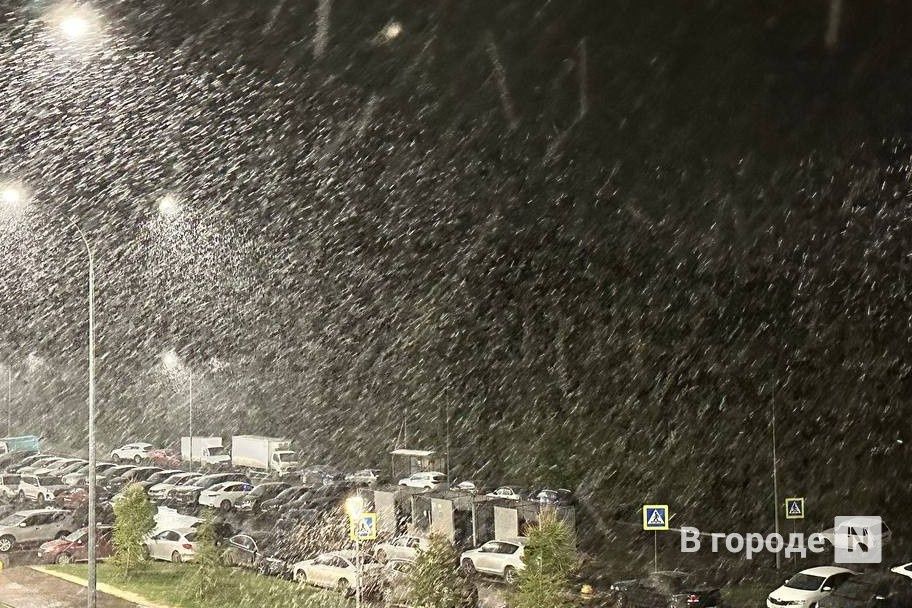 Снегопад обрушился на Нижний Новгород ночью 3 мая