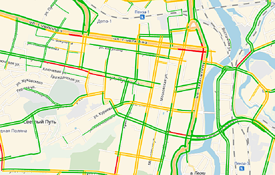 Утро пятницы встретило пензенцев пробками в центре города