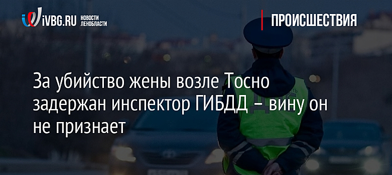 За убийство жены возле Тосно задержан инспектор ГИБДД – вину он не признает