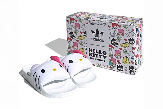 Adidas и Hello Kitty выпустят плюшевые шлепанцы к 50-летию Китти