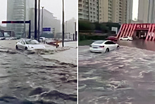 Посмотрите, как электрокары Tesla «плывут» по затопленным улицам