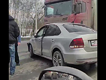 В Рязани Volkswagen Polo и грузовик Scania попали в ДТП на Московском шоссе