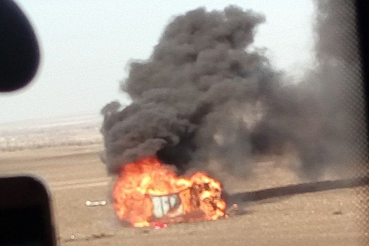 На трассе под Магнитогорском сгорел Mercedes - погиб водитель