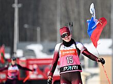 Модель Виктория Метеля выиграла масс-старт на Кубке сильнейших, она финишировала с флагом