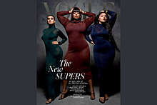 Три модели plus-size в полупрозрачных платьях снялись для обложки Vogue