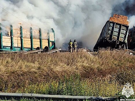 Столкнувшийся с поездом грузовик под Смоленском выехал на красный свет