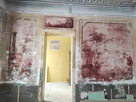 В доме Щепочкина под слоем краски обнаружили настенные росписи