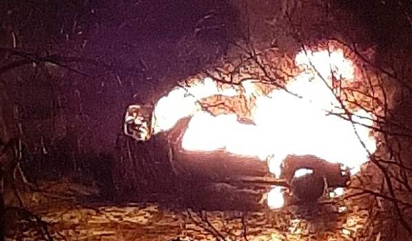 В Воронеже вечером на улице Баррикадной дотла сгорел «ВАЗ-2115»
