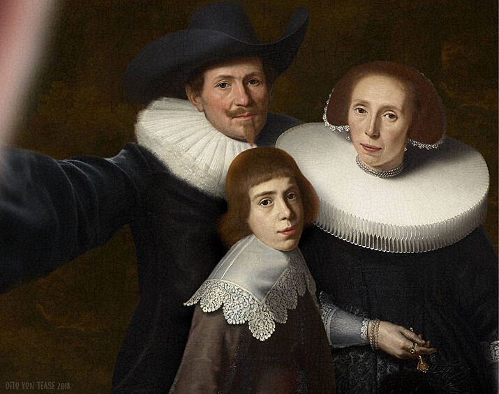 Дирк ван Сантвоорт, «Семейный портрет джентльмена и его жены и сына», 1635