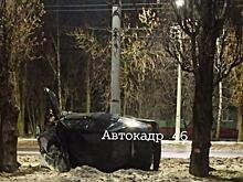 В Курске ночью 29 декабря на пр.Дружбе перевернулся автомобиль