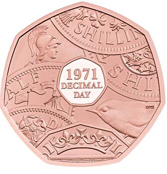 Переход на десятеричную систему (1971, DECIMAL DAY) на монетах Великобритании