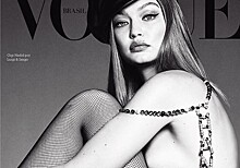 Колготки в сетку, кепи и ничего больше: Джиджи Хадид снялась в дерзком образе для обложки бразильского Vogue