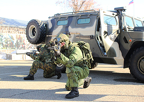В российских базах ЮВО, дислоцированных за пределами РФ, проведены совместные тренировки подразделений антитеррора и военной полиции