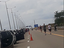 Движение по Крымскому мосту возобновлено после срабатывания ПВО