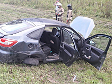 Пьяный водитель опрокинул машину в кювет на кузбасской трассе