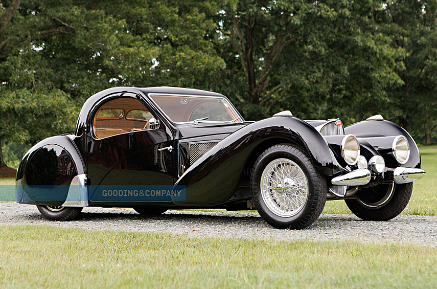 Bugatti Type 57SC Atalante. 85-летний автомобиль продали за 10 345 000 долларов. Эта машина сошла с конвейера как Type 57 S, но первый хозяин вернул её на завод для установки нагнетателя: в итоге мощность двигателя достигла 200 лошадиных сил