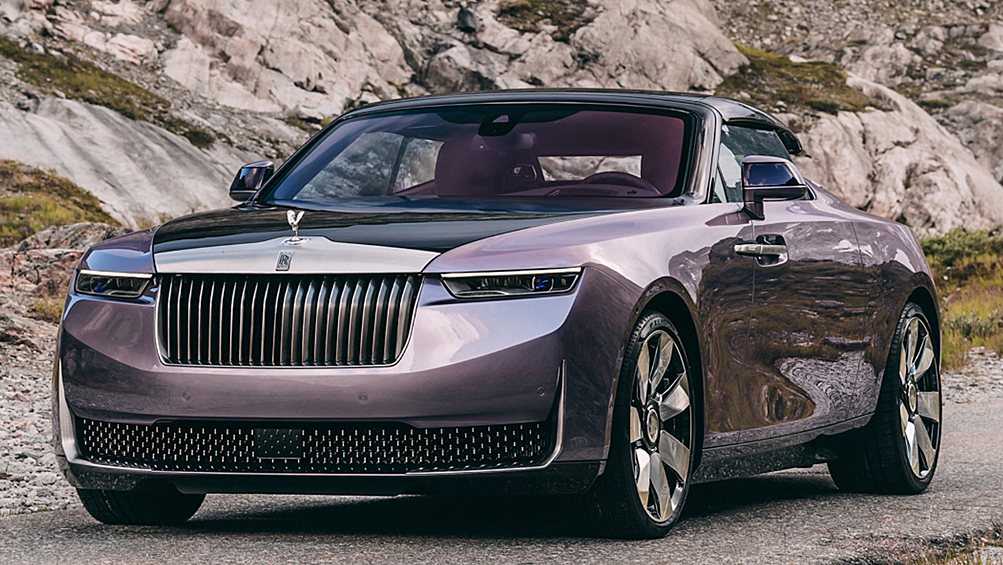 Rolls-Royce Amethyst Droptail. Уникальный кабриолет вдохновлён цветком globe amaranth — гомфреной нежно-фиолетового оттенка.