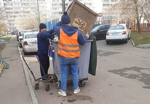 Свалку бытовых отходов вывезли с контейнерной площадки в 1-м Красковском проезде