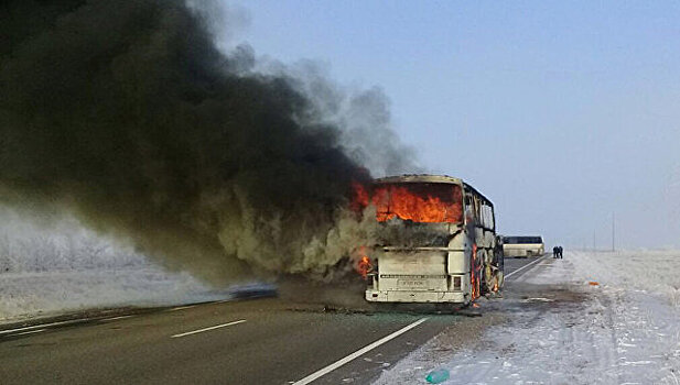Названа причина возгорания в автобусе в Казахстане