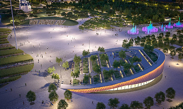 Сплошное сияние: стало известно, как будет выглядеть благовещенская «Трибуна Холл» вечером