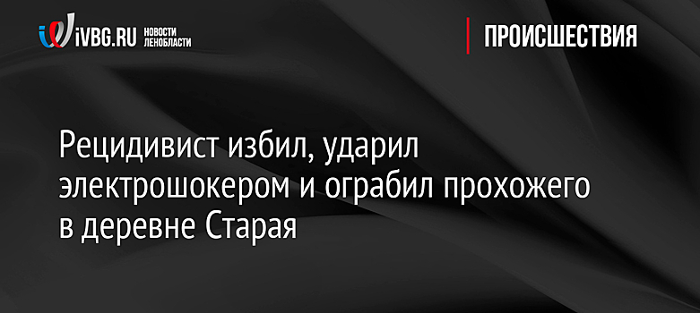 Рецидивист избил, ударил электрошокером и ограбил прохожего в деревне Старая