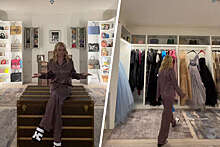 Продюсер Яна Рудковская показала гардеробную с зонированием для сумок и платьев