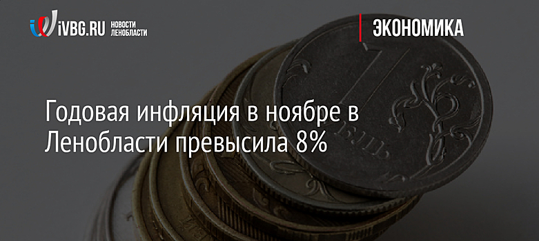Годовая инфляция в ноябре в Ленобласти превысила 8%