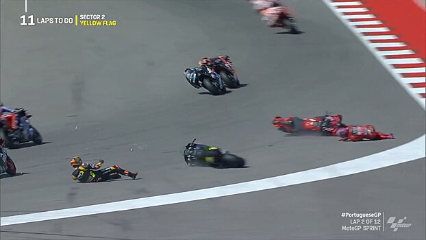 Новичок «Дукати» Бастианини пропустит 2 Гран-при MotoGP после аварии в спринте