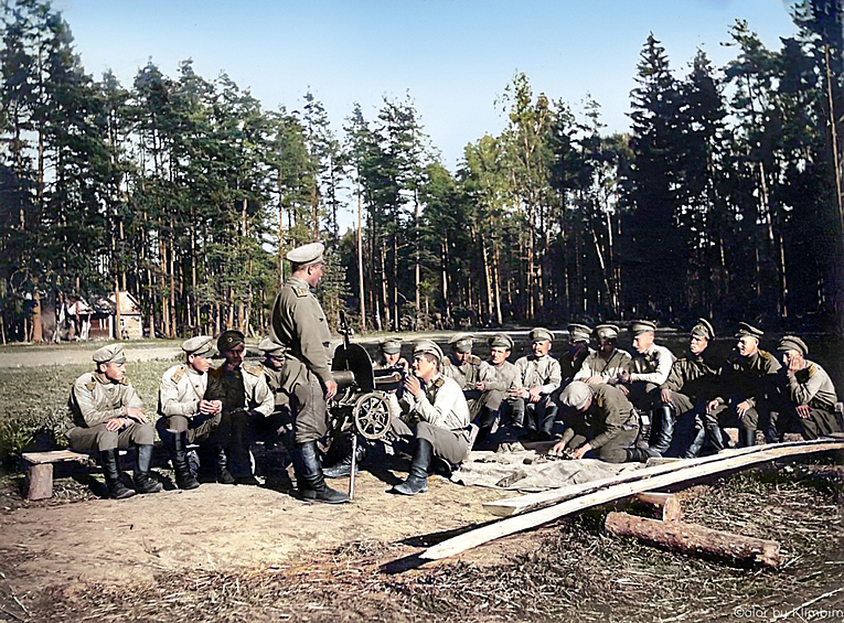 Обучение пулемётчиков 442-го Кашинского полка, 1916 год
