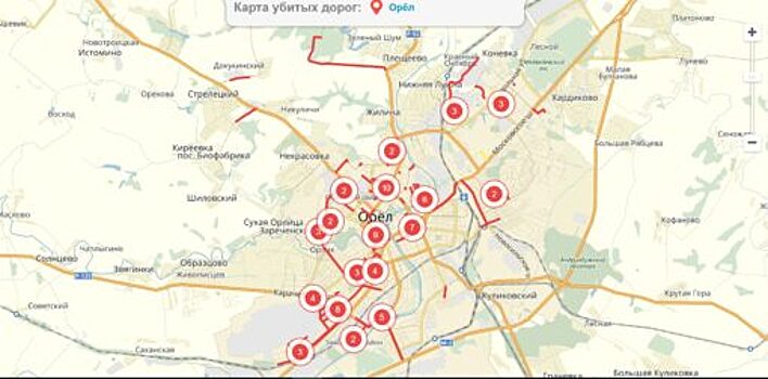Орловские власти следят за пополнением «карты убитых дорог»