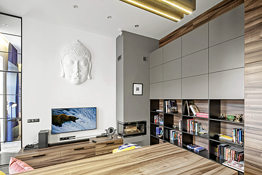 Стильный интерьер однокомнатной квартиры: минимализм с яркими деталями