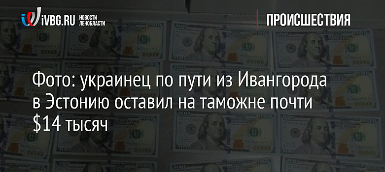 Фото: украинец по пути из Ивангорода в Эстонию оставил на таможне почти $14 тысяч