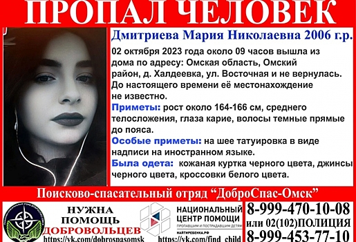 В Омской области третьи сутки ищут пропавшую 17-летнюю девушку
