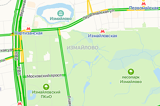 В пятницу вечером основные магистрали Измайлова свободны