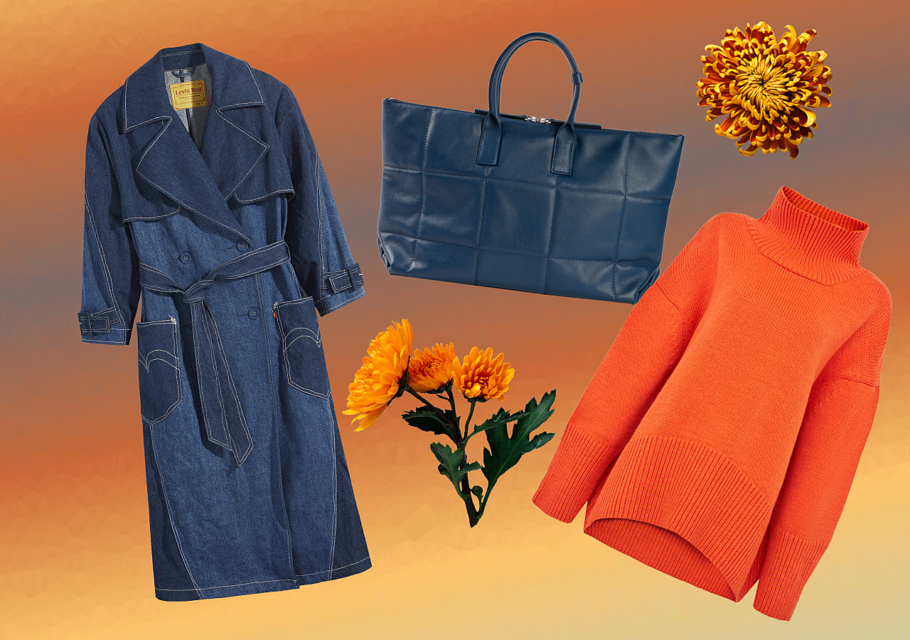 Что купить в октябре: свитер цвета апельсина, тренч из денима и еще 18 вещей