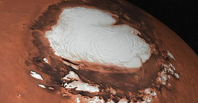 «Роскосмос» показал залежи вечного льда на Марсе