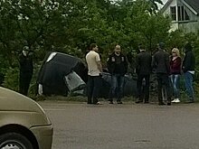 Под Краснодаром после ДТП на перекрестке "Шевроле Нива" улетела в кювет