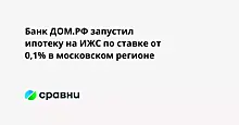Банк ДОМ.РФ запустил ипотеку на ИЖС по ставке от 0,1% в московском регионе