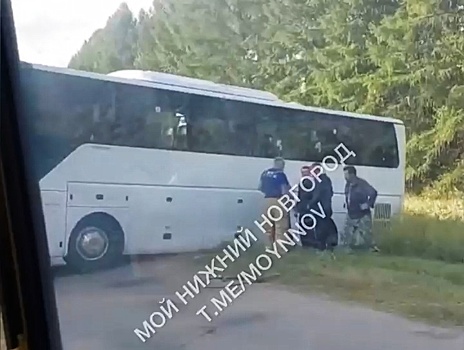 Экскурсионный автобус с пассажирами съехал в кювет в Дивеевском районе