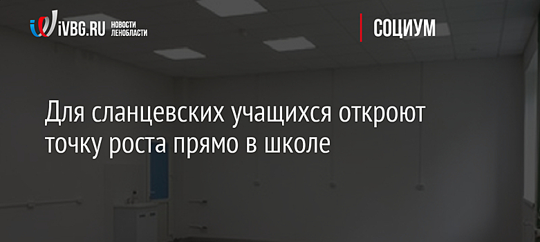 Для сланцевских учащихся откроют точку роста прямо в школе