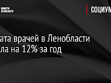 Зарплата врачей в Ленобласти выросла на 12% за год