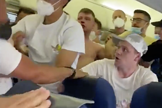 Пассажиры самолета подрались с туристом без маски