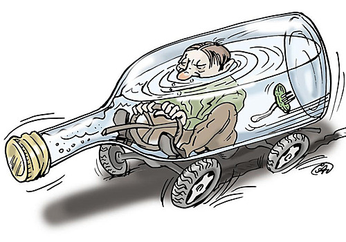 Пьяному водителю штрафы по колено